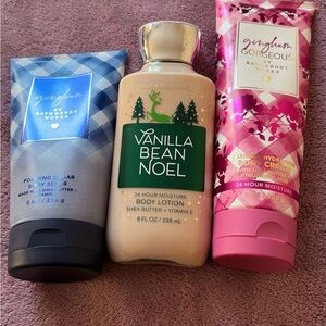 Bath & Body Works Gingham Gorgeous and Vanilla Bean Noel Trio
